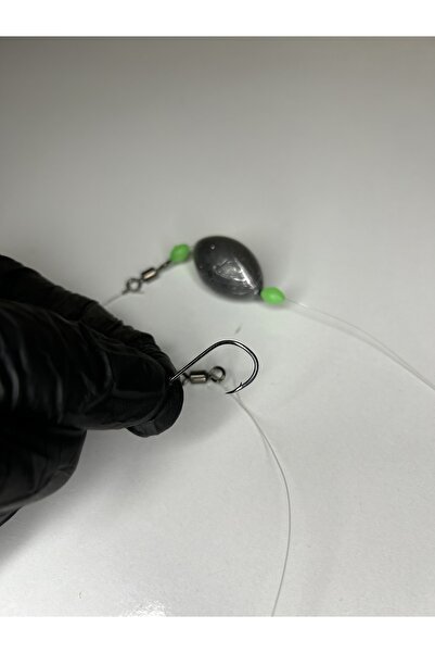 Genel Markalar Glowlu Tek Iğneli 10 gram Gezer Kurşunlu Hazır Olta Iğnesi Takımı Kıyı (ÇİPURA,LİDAKİ)