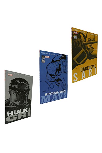 Marmara Çizgi Marvel Renkler Seti 3 Çizgi Roman Takım Daredevil Sarı Spider-M...