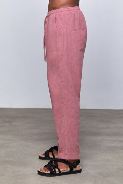 Dear Deer Pink Linen Oversize Trousers