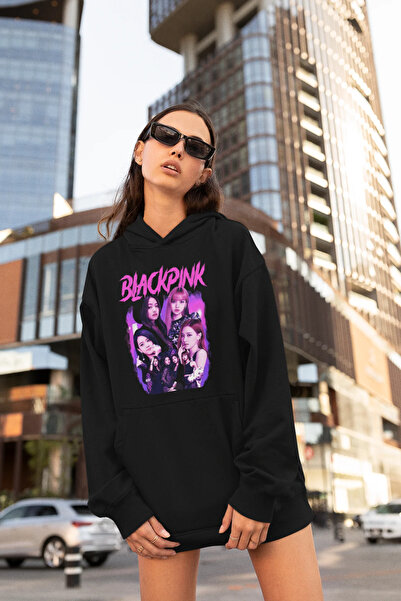 MAGORS STIL-X BLACKPINK ŠTAMPANA Oversize kroj , Pamuk KOMADA, Sa kapuljačom ...