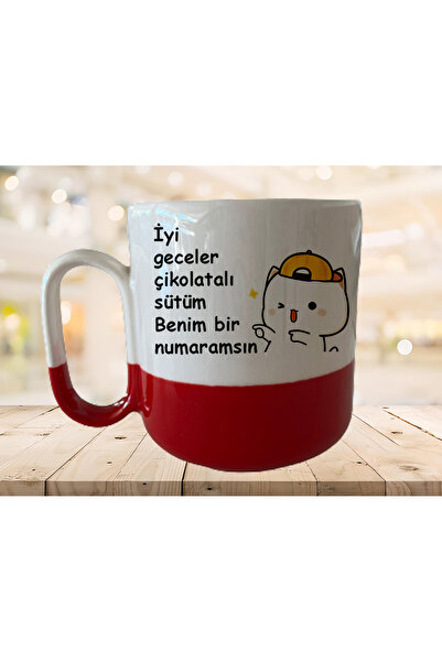 GünayStore كوب GOODNIGHT CHOCOLATE MILK WRITTEN MOCHI CAT المطبوع الاحترافي ب...