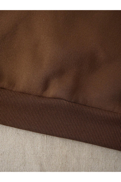 Scrovtie Кафяв суитшърт с качулка и джоб кенгуру, за жени и мъже, голям размер