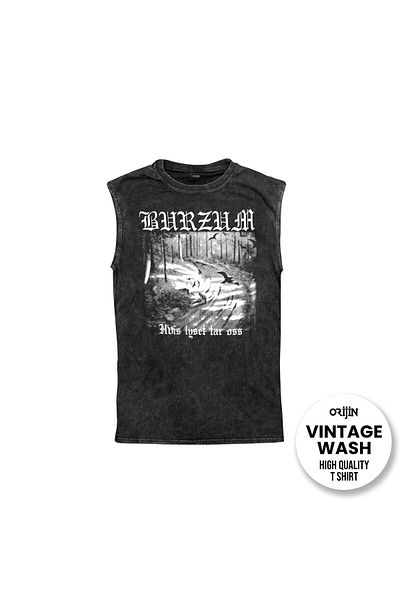 Orijin Tekstil Burzum Hvis Lyset Tar Oss Printed Washed Vintage Sleeveless T-shirt Athlete