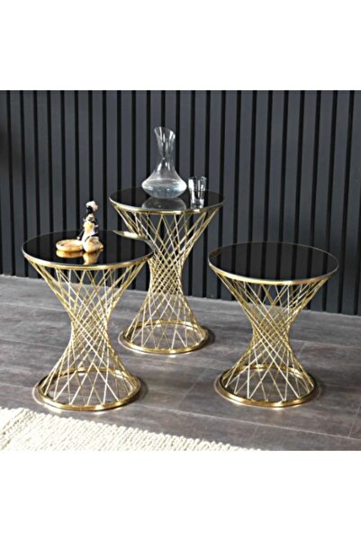 Masal Home Hasır 3'lü Lüks Zigon Sehpa