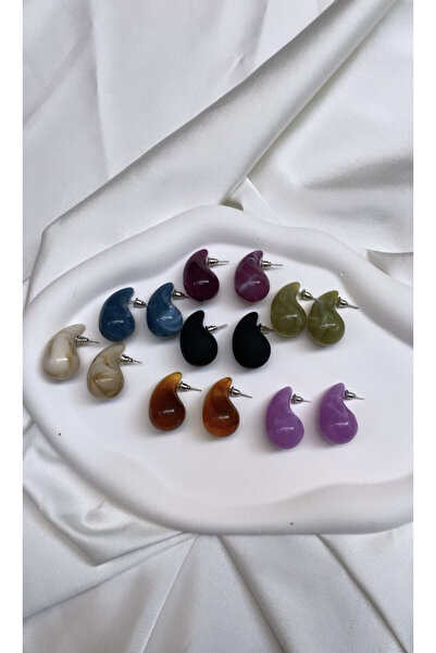 Accessories Mor Renk Bottego Damla Küpe