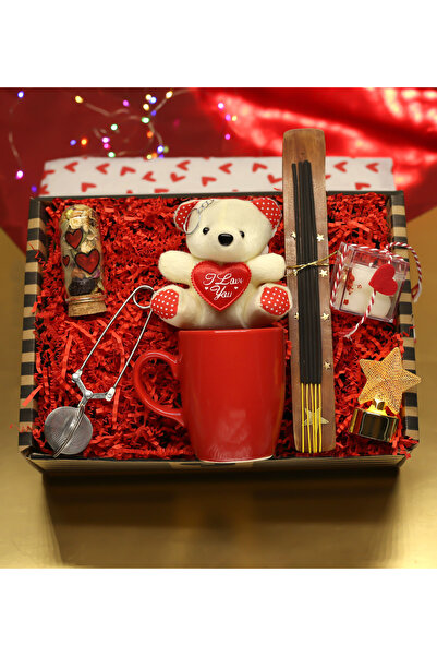 gagga SEVGİLİLER GÜNÜNE ÖZEL Ayıcık & Bardak & Süzgeç & Çay Tüpü & Mum&Tütsü ...