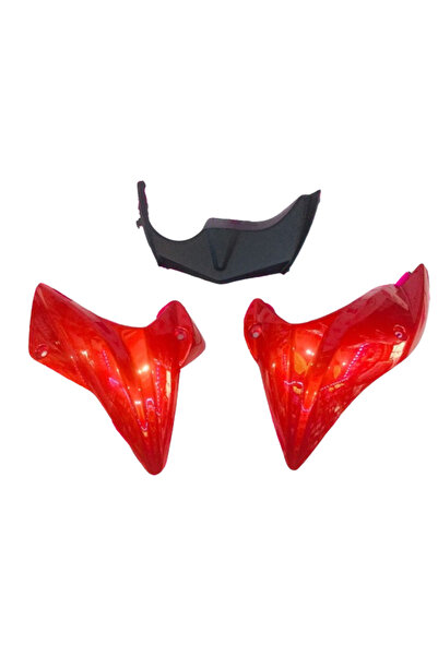 MOTOSVN Mondial Mh 125 Drift L ALT Rüzgarlık Sakal Panel Kırmızı Takım