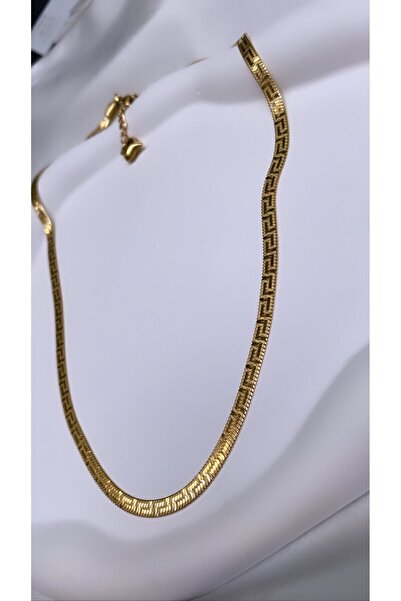 Accessories Gold Renk Çİft Taraflı İtalyan Zincir Çelik Kolye