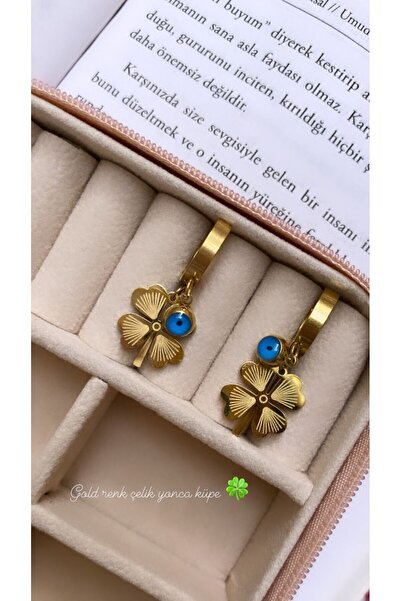 Accessories Gold Renk Yonca Çelik Küpe