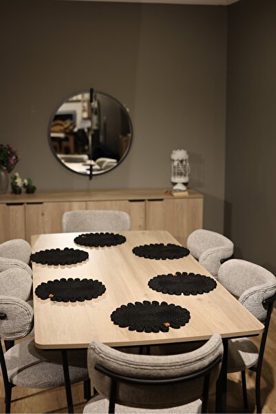 jute craft طقم شاحن أنيق مزخرف مكون من 6 قطع للخدمة الأمريكية