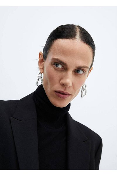 MANGO Woman Asymetrické náušnice s krystaly