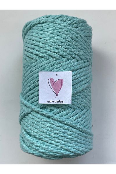 Makromİps MACROME 3 WRAPPED ROPE 250 gr(+-10) 3-3.5 mm DECORATION HOBBY BOHEM PACKAGE KNITTED ROPE