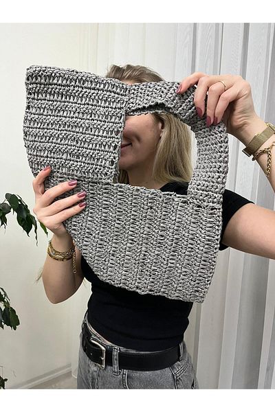 İLKCET MODA Women's Special Raffia Rope Shoulder Bag