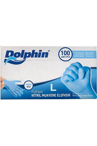 Dolphin Nitril Muayene Eldiveni Pudrasız L