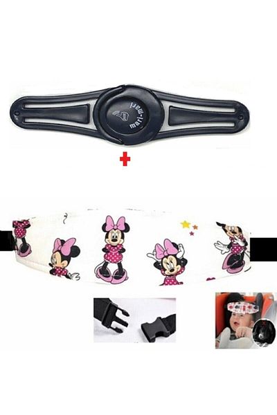 marimari Car Seat Head Support Fixing 100% Cotton And Car Seat Belt Clip