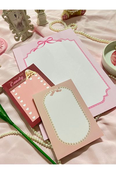 merccuri crafts Set of 3 notepad notebook with glue a4-a6-a6 coquette