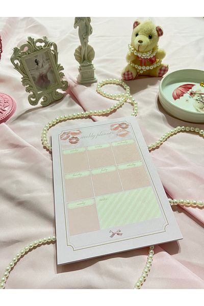 merccuri crafts Angel's kisses a5 notepad planner with glue