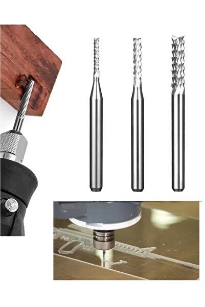 Depolife Carbide Bit End Mill Freze Cnc Tunsten Karbür Ucu Kesici bıçak Ahşap Alüminyum işleme 3lü