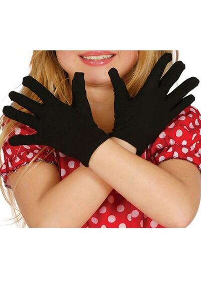 Nacar 23 Nisan 10 Adet Için Siyah Renk Likralı Çocuk Gösteri Eldiveni 5-10 Ya...