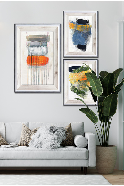 Cadran Parçalı Çerçeve Görünümlü Mdf Tablo Seti DNS