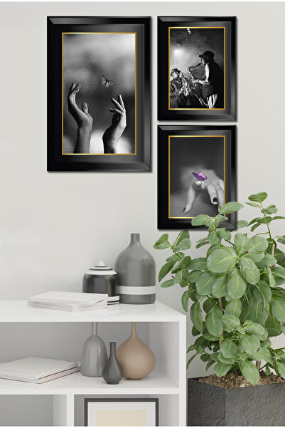 Cadran Parçalı Çerçeve Görünümlü Mdf Tablo Seti DNS