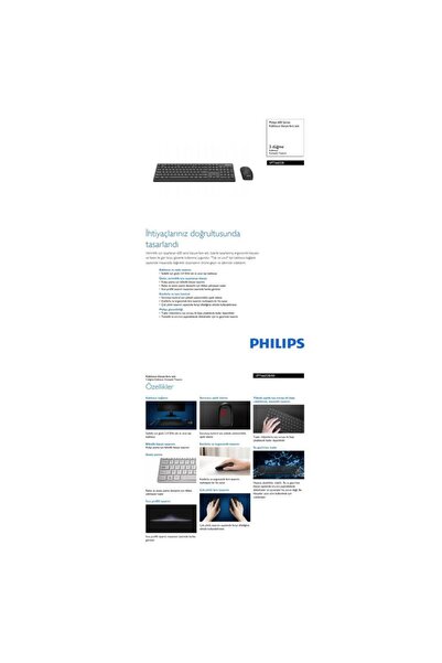 Philips Spt6602b/62 Wireless Klavye + Mouse Set