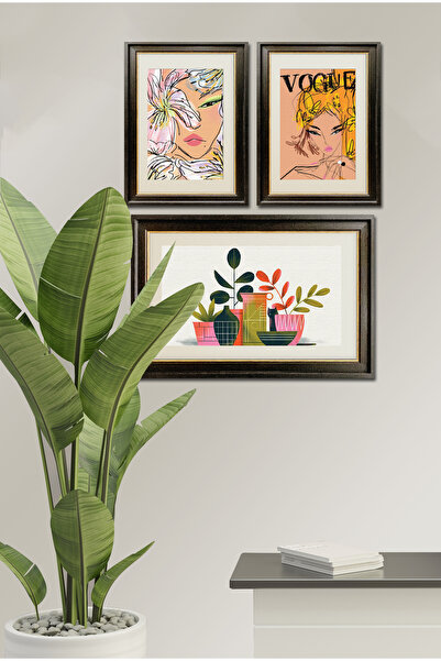 Cadran Parçalı Çerçeve Görünümlü Mdf Tablo Seti DNS