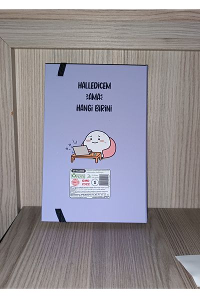 Yeni1Trend Halledicem But Thick Book Looking Non-Lined Diary, Note and Memory Notebook