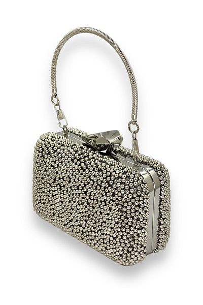 Biçanta Βραδινό φόρεμα Mini Size Silver Pearl Τσάντα Νυφική ​​Τσάντα Βραδινό Φόρεμα Τσάντα Βραδινή Τσάντα Portfolio Clutch Graduation