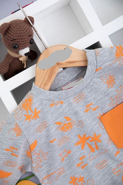 nazarbebe 9-24 Months Boy's Palm Printed Shorts Set