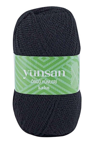 MYSTERY خيط حياكة يدوي سميك من الصوف باللون الأسود 518