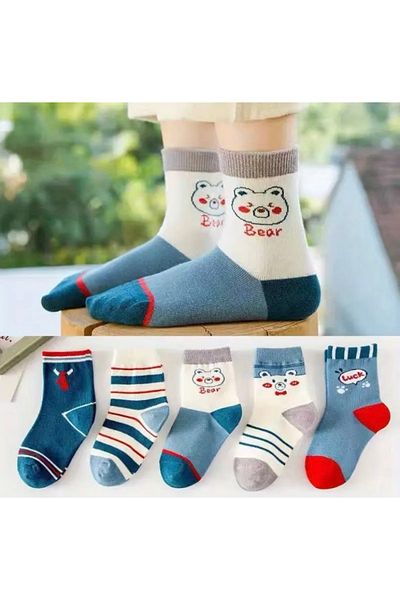 footmania Комплект от 5 чифта детски чорапи с мечки (изключителен комфорт)