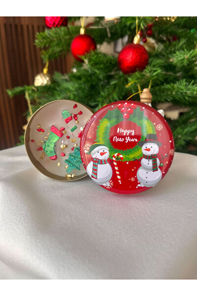 AtelierTimeFlies Kardan Adam Happy New Year Metal Kutulu Tasarım Yılbaşı Mumu