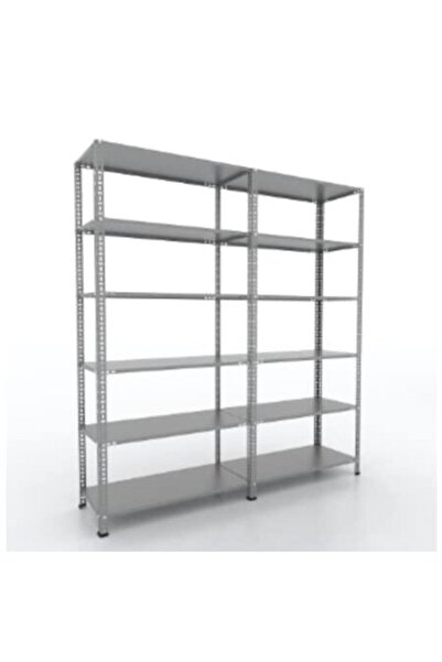 Herrafburada Çelikrafburada 43x150x200 6 Katlı Duble 2 Li Galvaniz Çelik Raf ...