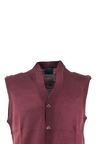 Oppland Men's V-Neck Buttoned Pocket Classic Model Comfortable Cut Full Pattern Woolen Woven Vest