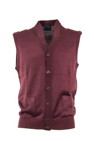 Oppland Men's V-Neck Buttoned Pocket Classic Model Comfortable Cut Full Pattern Woolen Woven Vest