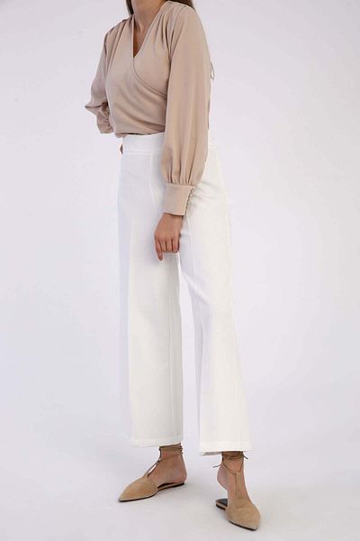 ALLDAY White Iron-On Wide Leg Trousers