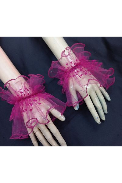 es moda shop Almira tulle cuff bracelet fuchsia