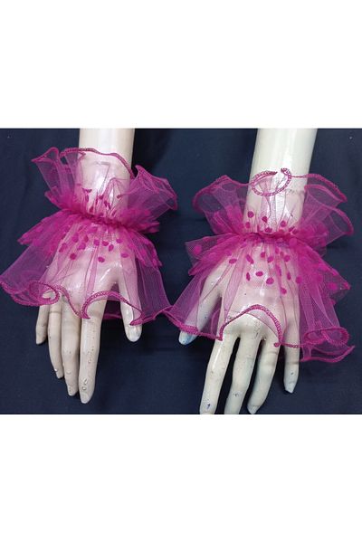 es moda shop Almira tulle cuff bracelet fuchsia