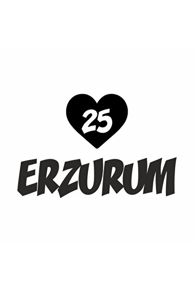 Reysa Tasarım ملصق سيارة 25 إرزوروم مع قلب 20x15 سم أزرق