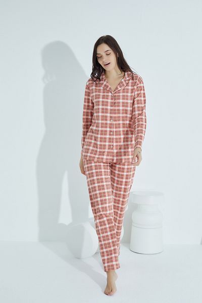 STRAWBERRY ПАМУЧЕН ПИЖАМЕН КОМПЛЕКТ С КОПЧЕТА
