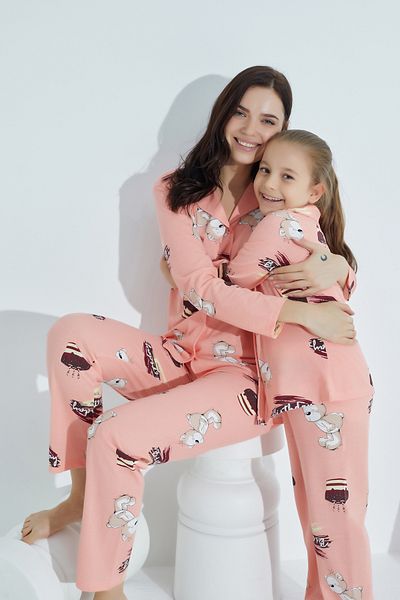 STRAWBERRY ПАМУЧЕН ПИЖАМЕН КОМПЛЕКТ С КОПЧЕТА