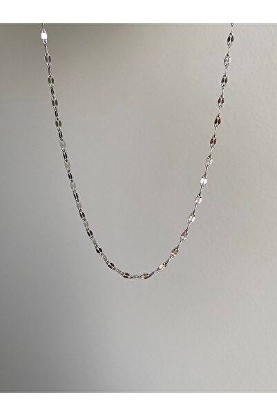 Owentis قلادة سلسلة مكوكية أنيقة من الفولاذ الفضي - لا تشويه -