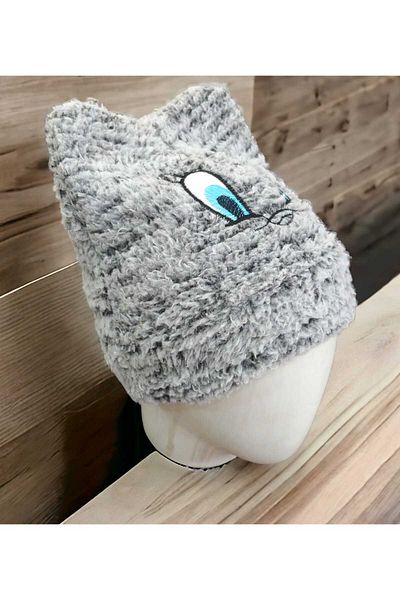sngl Children's Plush Hat with Eyes 4-10 Years