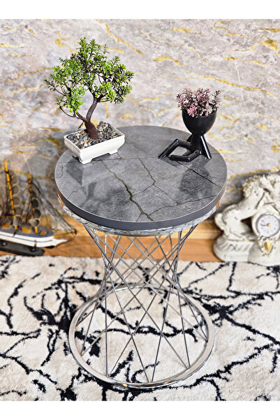 ZAFİR Krom Kaplama Pota Sehpa - Sehpa - Ahşap Sehpa - Metal Sehpa - Sunta Seh...