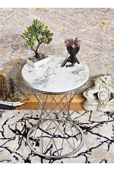 ZAFİR Krom Kaplama Pota Sehpa - Sehpa - Ahşap Sehpa - Metal Sehpa - Sunta Seh...