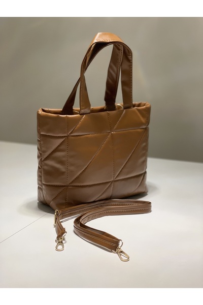 PurpleART Dámský opálený embosovaný prošívaný pouf Nafukovací popruh z umělé kůže Taška do ruky a přes rameno