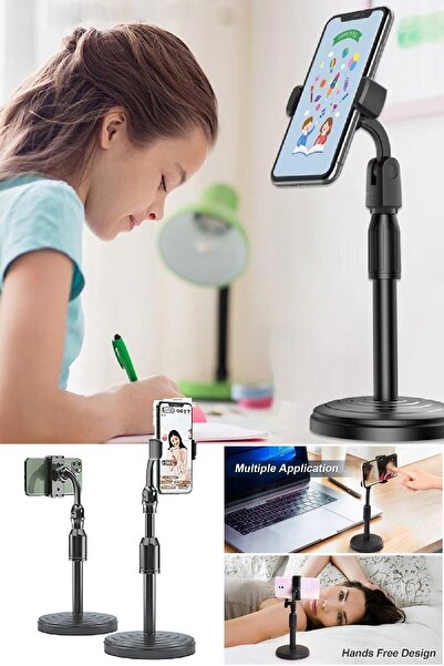 BİTERSE Yükseklik Ayarlı Masaüstü Cep Telefonu Tutucu Tablet Standı Ayarlanab...