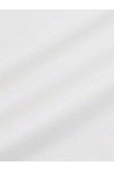 Bengi Clothing Λευκό οργανικό βαμβακερό εμπριμέ κοντό μανίκι Crop Top