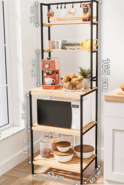 Bino Çok Amaçlı Dolap Mutfak Bangosu Mikrodalga Fırın Rafı Sofra Servis Sunum Düzenleyici Organizer